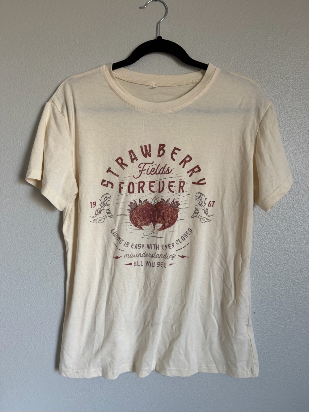 Cream 'Strawberry Fields Forever' Graphic Tee